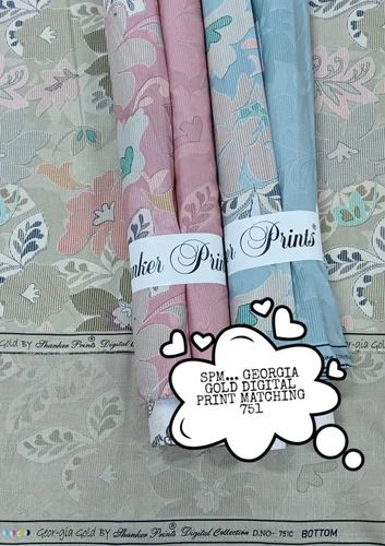 Unstitched Digital Printed Cotton Suit Matching