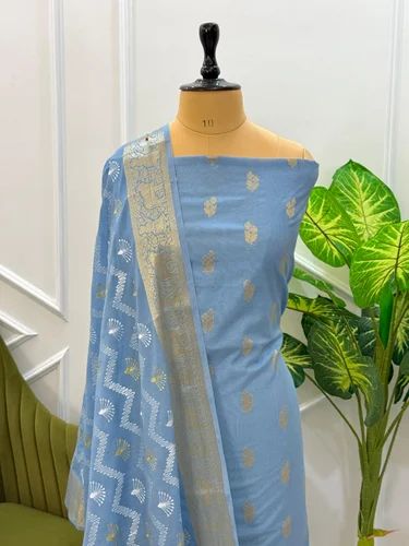 Unstitched Meenakari Banarasi Cotton Suit