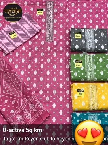 Cotton Printed khadi cottan suit, Unstitched