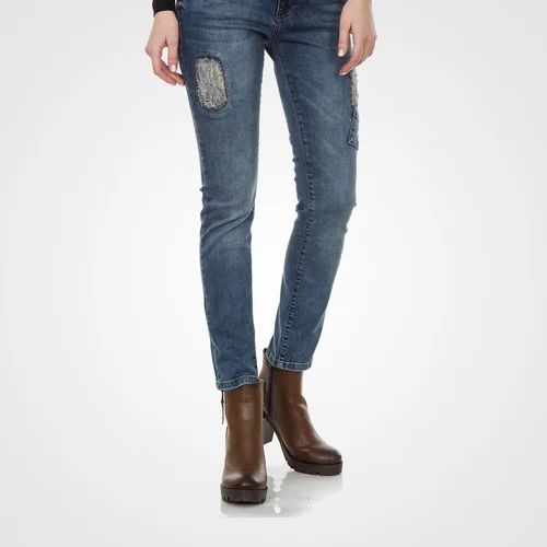 Cotton Woman Slim Fit Blue Jeans