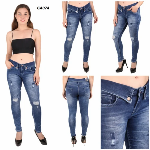 Denim Ladies Faded Jeans, 28 to 34 mm, Skinny