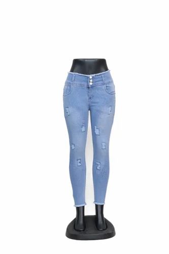 Ladies Skinny Ripped Jeans