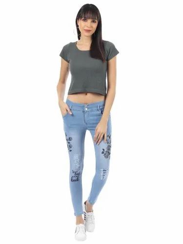 MELANIA Skinny Ladies Jeans Printed