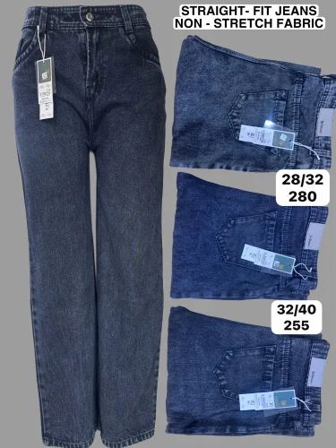 Ladies Blue Straight Fit Denim Jogger Jeans