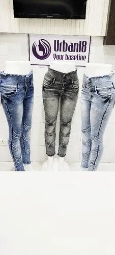 Urban18 Regular Ladies Faded Party Wear Jeans, Waist Size: 28-36 Inch