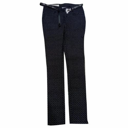 Ladies Cotton Black Printed Jeans, Size: 28 to 34