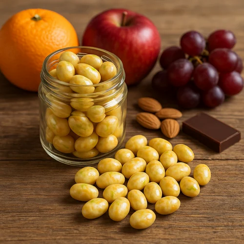 Roasted Mix Fruit Almonds (California Variety, Whole Kernel)