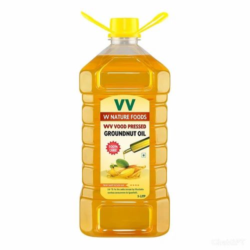 Wood Pressed Groundnut Oil in Plastic Bottle (5 L)