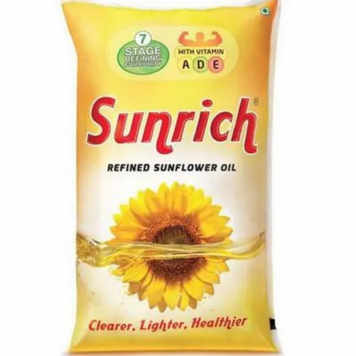 Sunrich Sunflower Oil 1 Ltr, Packaging Type: Pouched