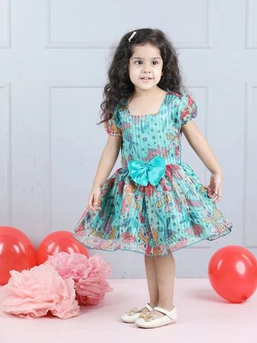 Cutiekins Square Neck Ethnic Motifs Print Flared Dress-Multicolor