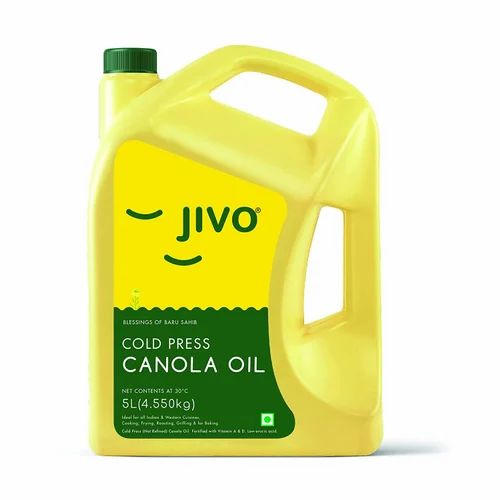 Jivo Canola Cold Press Oil,Healthiest Cooking Oil 5 Ltr, Lowers Cholesterol
