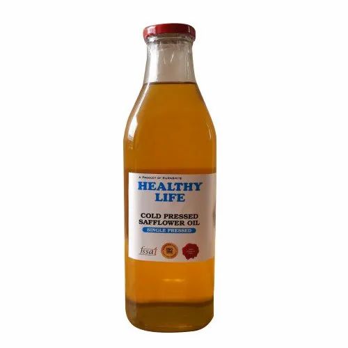 Healthy Life Single Cold Pressed Safflower Oil, Liquid, Packaging Size: 1 Litre