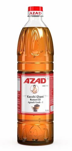 1 L Azad Kacchi Ghani Mustard Oil Bottle
