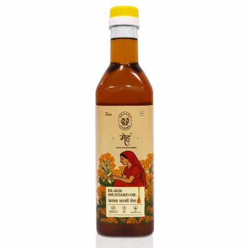 Meh 1L Black Mustard Oil, Processing Method: Cold pressed sieve filtered, 1 Ltr