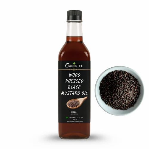 Canistell 1000ml Wood Pressed Black Mustard Oil