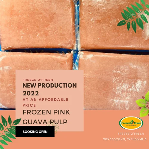 FreezeOfresh Red Frozen pink guava pulp, Packaging Size: 1 Kg, Speciality: Organic
