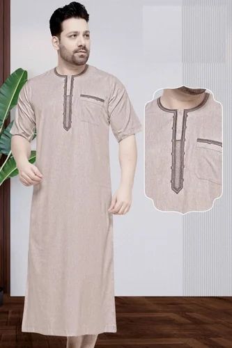 Cotton Men Embroidered Thobe