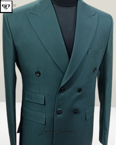 2 piece Dark Green Double Breasted Suit for Men Formal Wedding Party Wear