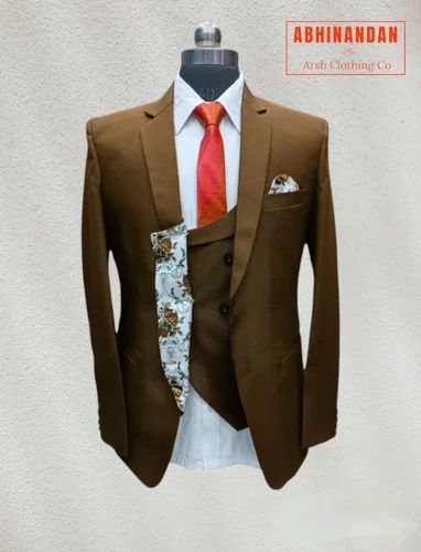 3 Piece Brown Men Wedding Suit