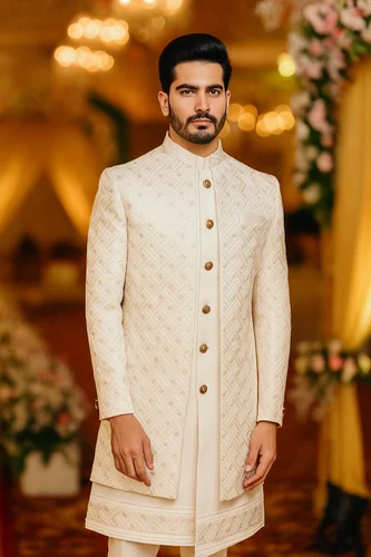 Jacquard Indo Western Sherwani Set - Wholesale Price for Retailers & Resellers