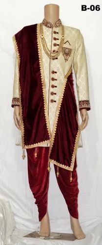 Wedding Wear Traditional Groom Sherwani, Size: 36 To 42