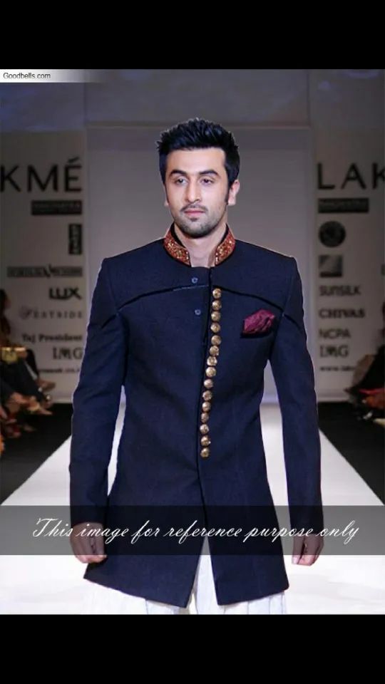 Black Designer Achkan