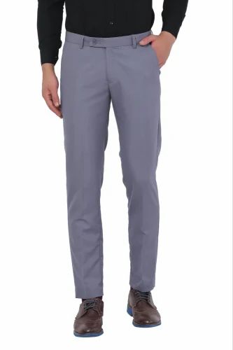 Mens Formal Trousers (gray) Polyester Viscose Blend