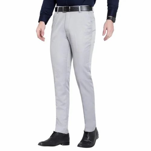 Slim fit grey lycra formal pant