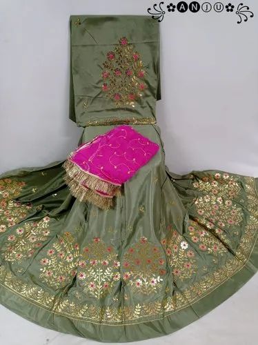 Gota Patti Work Satin Rajputi Poshak