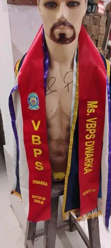Red Plain Graduation Satin Stole