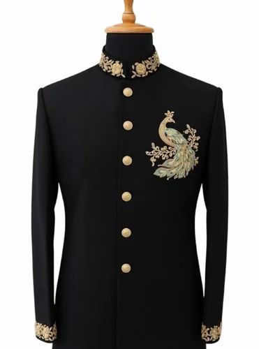 Navy Blue Mens Wedding Sherwani