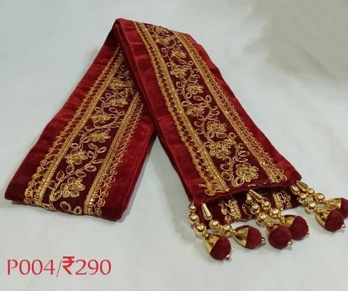 P004 Velvet Wedding Embroidered Groom Sherwani Dupatta