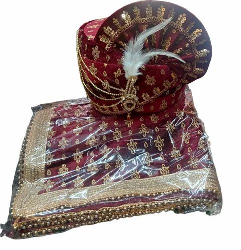 Maroon Wedding Groom Sehra, Size: 36