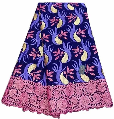 100 GSM Swiss Voile Embroidered Fabric (44 inches, 80s Yarn Count)
