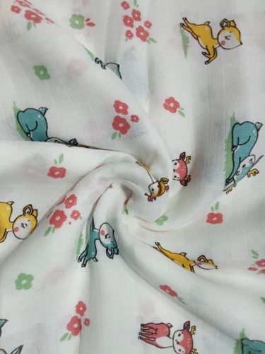 Cotton Deer Digital Design Custom Printed Muslin, 120