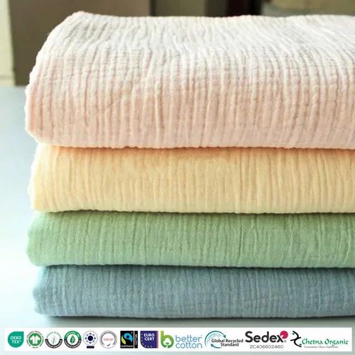 Gots, Grs, Sedex, Iso, Oeko-Tex, Muslin Gauze Fabric Manufacturers, Wholesalers Suppliers in India