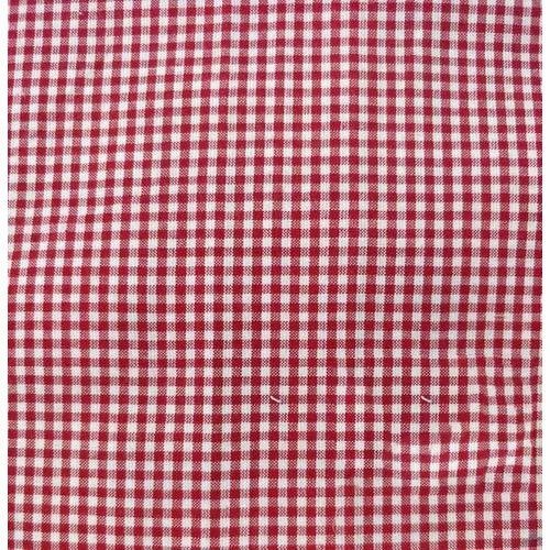 Red And White Cotton Checked Fabric, Use: T Shirts, Tunics, Shirts