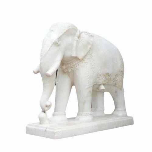 White Elephant Marble Statue, For Exterior Decor