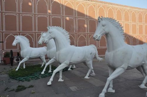 Multicolor Fiber Glass Horse Statues