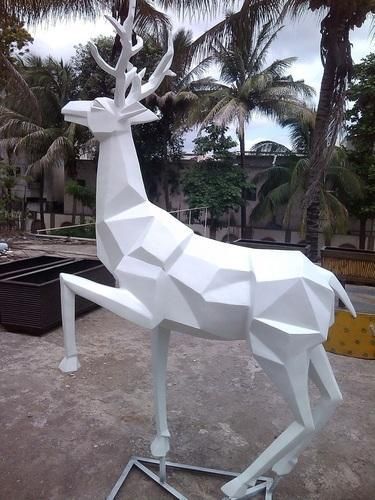 White Animal Sculptures, For Exterior Decor