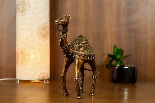 Dhokra Brass Camel Sculpture for Home Office Table Hotels Resorts