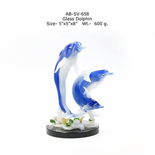 AB-SV-658 Glass Dolphin Pair, For Interior Decor