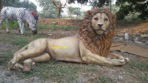 Fiberglass Lion Statue, Size/Dimension: H 3 Ft Lifesize