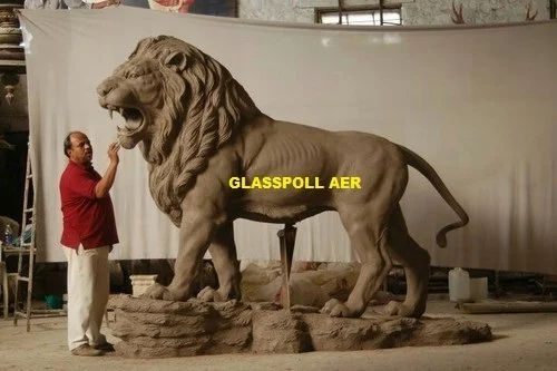 Fiber Large Lion Statue