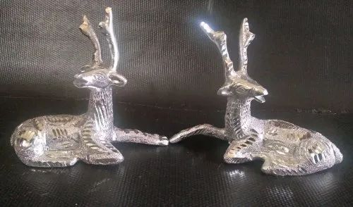 Deer Pair Metal Silver