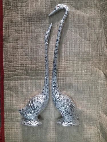 Silver Crane Pair metal, Size/Dimension: 7.5" & 6.5''