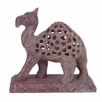 Natural Soap stone Undercut Camel Sculpture, For Interior Decor