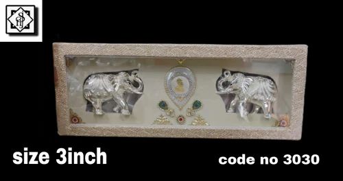 Silver Coated Elephant With Coin Box