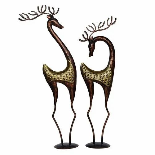 Animal Brown Iron Deer Set, For Exterior Decor