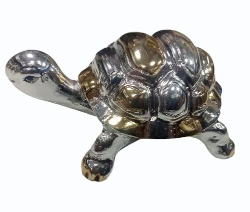 8 Inch Silver Tortoise Statue